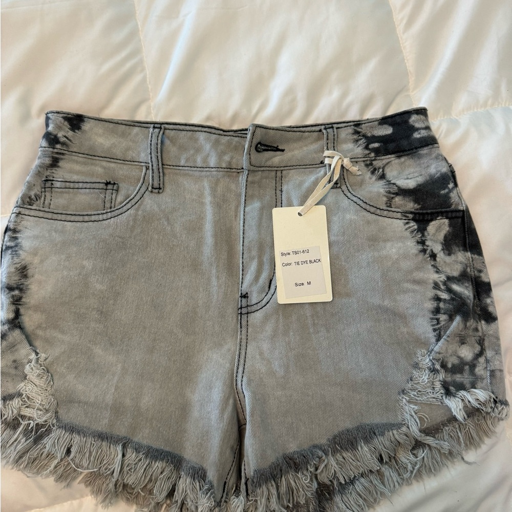 NWT LETTER TO JULIET SHORTS TIE DYE BLACK SZ medium